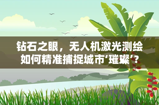 钻石之眼，无人机激光测绘如何精准捕捉城市‘璀璨’？