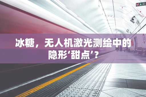 冰糖，无人机激光测绘中的隐形‘甜点’？