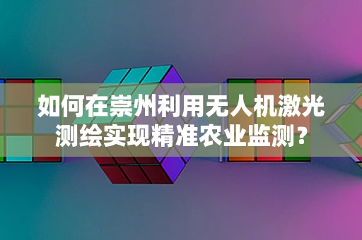 如何在崇州利用无人机激光测绘实现精准农业监测？