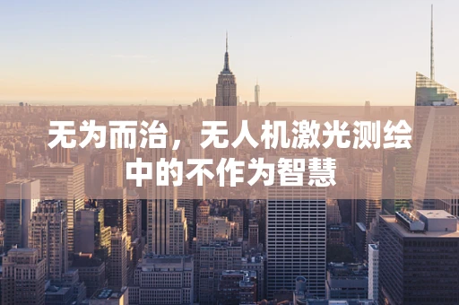 无为而治，无人机激光测绘中的不作为智慧