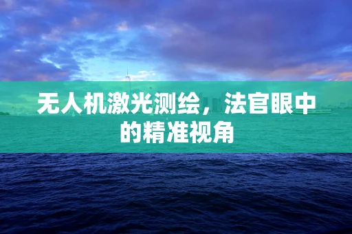 无人机激光测绘，法官眼中的精准视角
