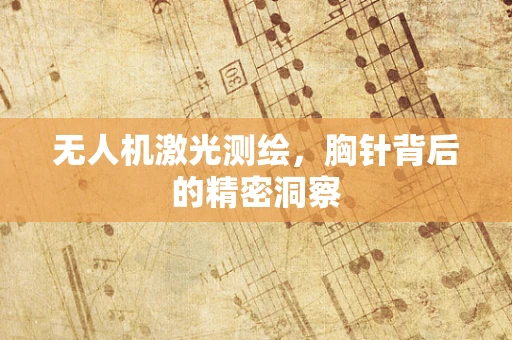 无人机激光测绘，胸针背后的精密洞察