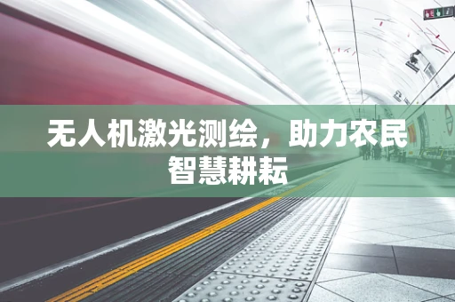 无人机激光测绘，助力农民智慧耕耘