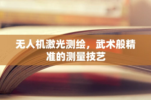 无人机激光测绘，武术般精准的测量技艺