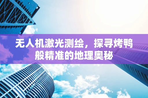 无人机激光测绘，探寻烤鸭般精准的地理奥秘