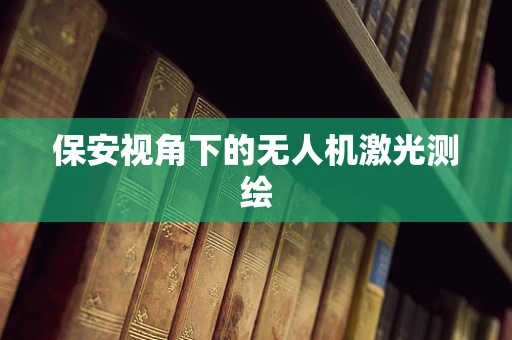 保安视角下的无人机激光测绘